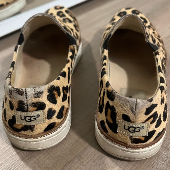 UGG Keile Calf Hair Leopard Slip On Shoes - Picture 4 of 7